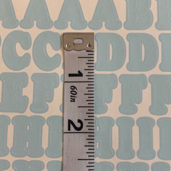 Stickers Letters Alphabet Upper Lower Case Numbers Symbols 2 Sheets Light Blue - Picture 5 of 6